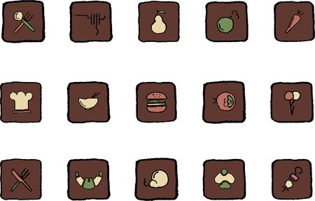 Food & Restaurant icons Renaissance colorsのイラスト素材