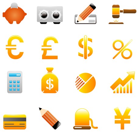 Finance and Banking iconsのイラスト素材