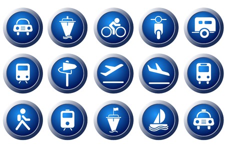 Transportation and Vehicle iconsのイラスト素材