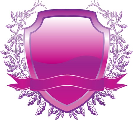   shield design with plant and decoration purpleのイラスト素材