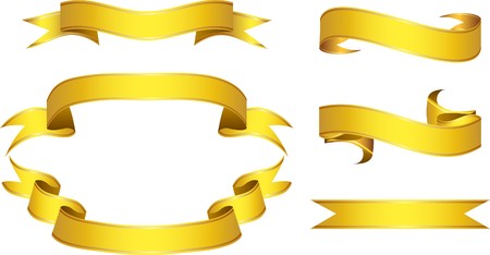 Golden Banners setのイラスト素材