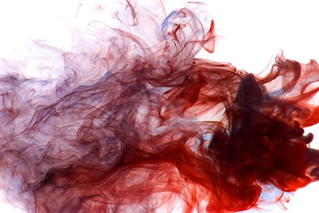  Abstract red smoke isoltated on whiteの写真素材