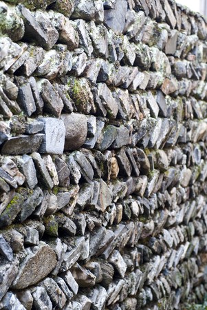 stone wall, flat stacked background and textureの写真素材