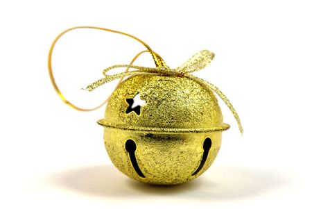 Christmas golden decoration ballの写真素材