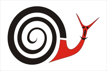 black and red snail characterのイラスト素材