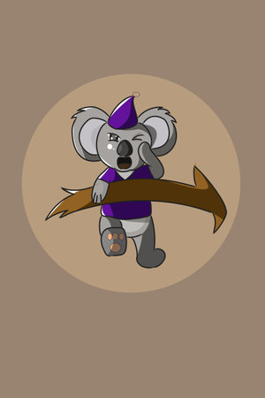Cute animal koala with sleep character design illustrationのイラスト素材