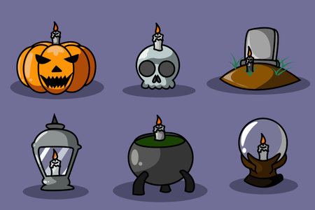 Cute icon halloween with candle designのイラスト素材