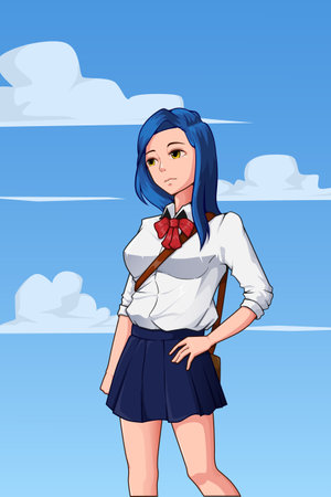 Girl back to school character designのイラスト素材