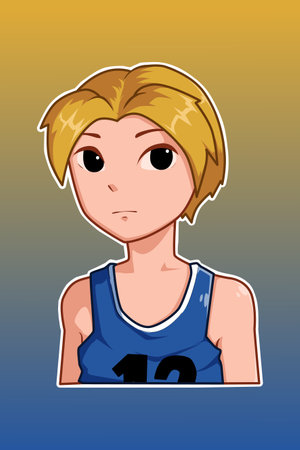 Basketball boy cartoon illustrationのイラスト素材