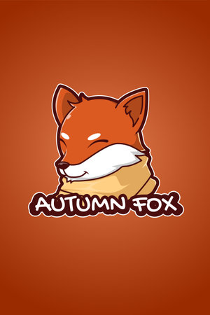 Autumn fox logo cartoon illustrationのイラスト素材