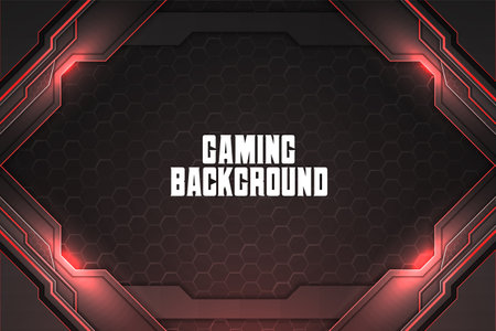 Gaming background red with elementのイラスト素材