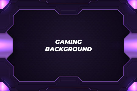 Gaming background black and purple with elementのイラスト素材