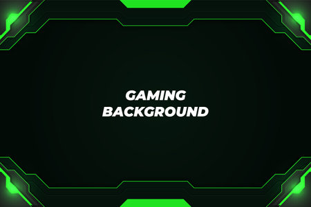 Gaming background black and green with elementのイラスト素材