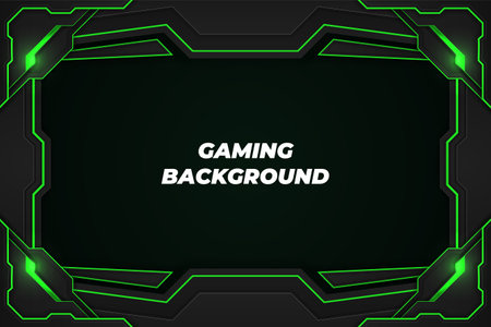 Gaming background black and green with elementのイラスト素材