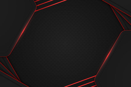 Modern background black and red with elementのイラスト素材