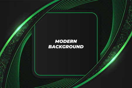 Modern background black and green with elementのイラスト素材