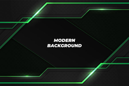Modern background black and green with elementのイラスト素材