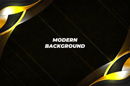 Modern luxury background black and gold with elementのイラスト素材