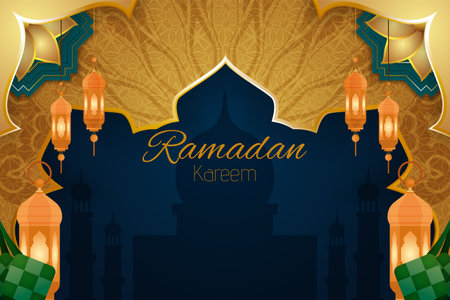 Ramadan Kareem Islamic backgroundのイラスト素材