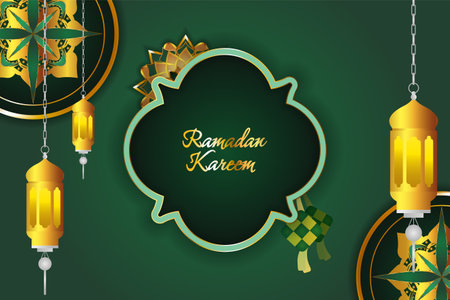 Ramadan Kareem Islamic background with ornamentのイラスト素材
