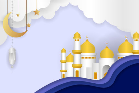 Background Ramadan Kareem with mosqueのイラスト素材