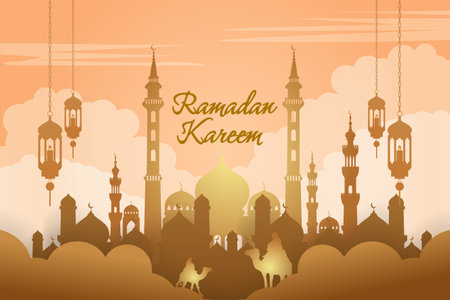 Background Ramadan Kareem Islamic styleのイラスト素材