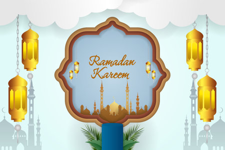 Ramadan Kareem Islamic backgroundのイラスト素材