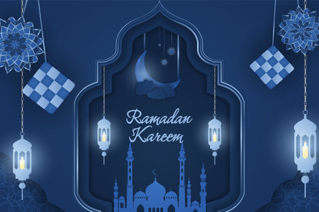 Ramadan Kareem Islamic backgroundのイラスト素材