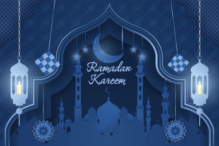 Ramadan Kareem Islamic backgroundのイラスト素材