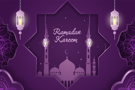 Ramadan Kareem Islamic backgroundのイラスト素材
