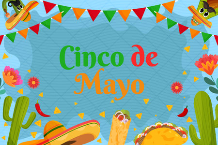 Cinco De Mayo celebration backgroundのイラスト素材