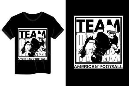 Team American football vintage t shirt designのイラスト素材