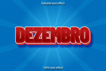 Dezembro editable text effect cartoon style