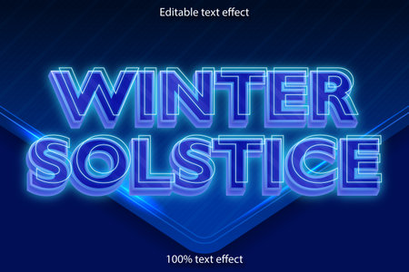 Winter solstice editable text effect neon styleのイラスト素材