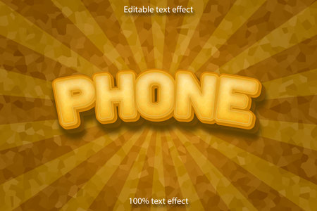 Phone editable text effect cartoon style