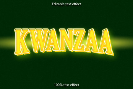 Kwanzaa editable text effect neon styleのイラスト素材