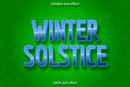 Winter solstice editable text effect cartoon style