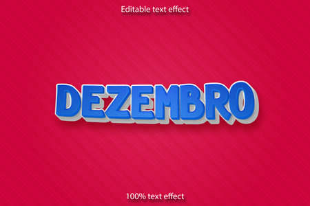 Dezembro editable text effect cartoon styleのイラスト素材