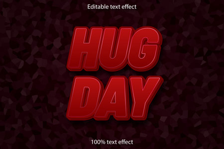 Hug day editable text effect cartoon styleのイラスト素材