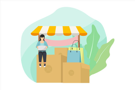 E Commerce Flat Designのイラスト素材