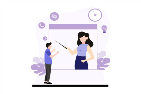 E Learning Flat Designのイラスト素材