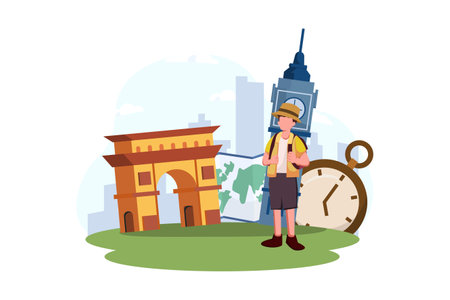 Travel Flat Design Illustrationのイラスト素材