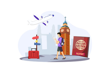 Travel Flat Design Illustrationのイラスト素材