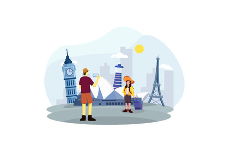 Travel Flat Design Illustrationのイラスト素材