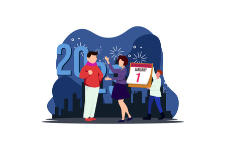 Resolution of 2023 Flat Designのイラスト素材