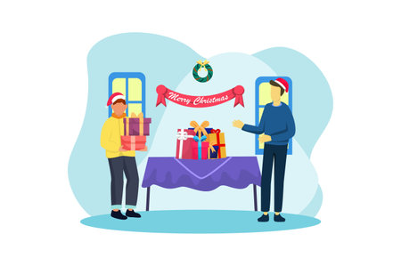 Christmas Day Activity Flat Designのイラスト素材