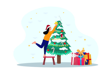 Christmas Day Celebration Flat Designのイラスト素材