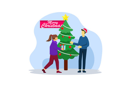 Christmas Day Celebration Flat Designのイラスト素材