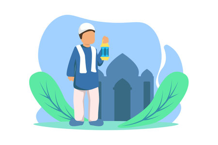 Ramadan Flat Design Illustrationのイラスト素材