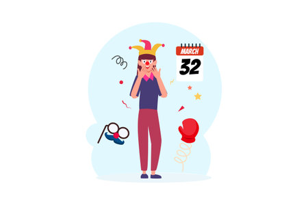 April Fools Flat Designのイラスト素材